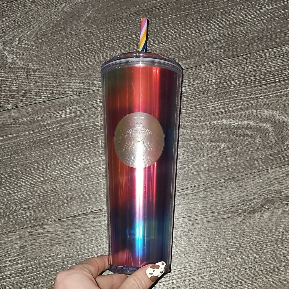 Starbucks multicolored tumbler cup. Nwts! 24 oz